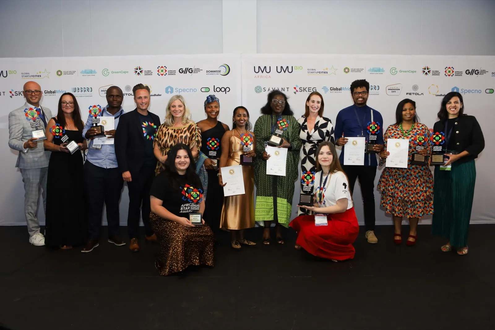 The Edition 11 GSA Africa winners on stage with their certificates in Cape Town